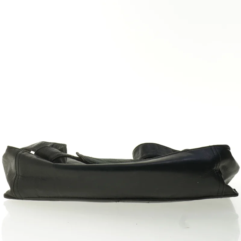 Sort lædertaske til mænd (str. 39 x 32 cm)