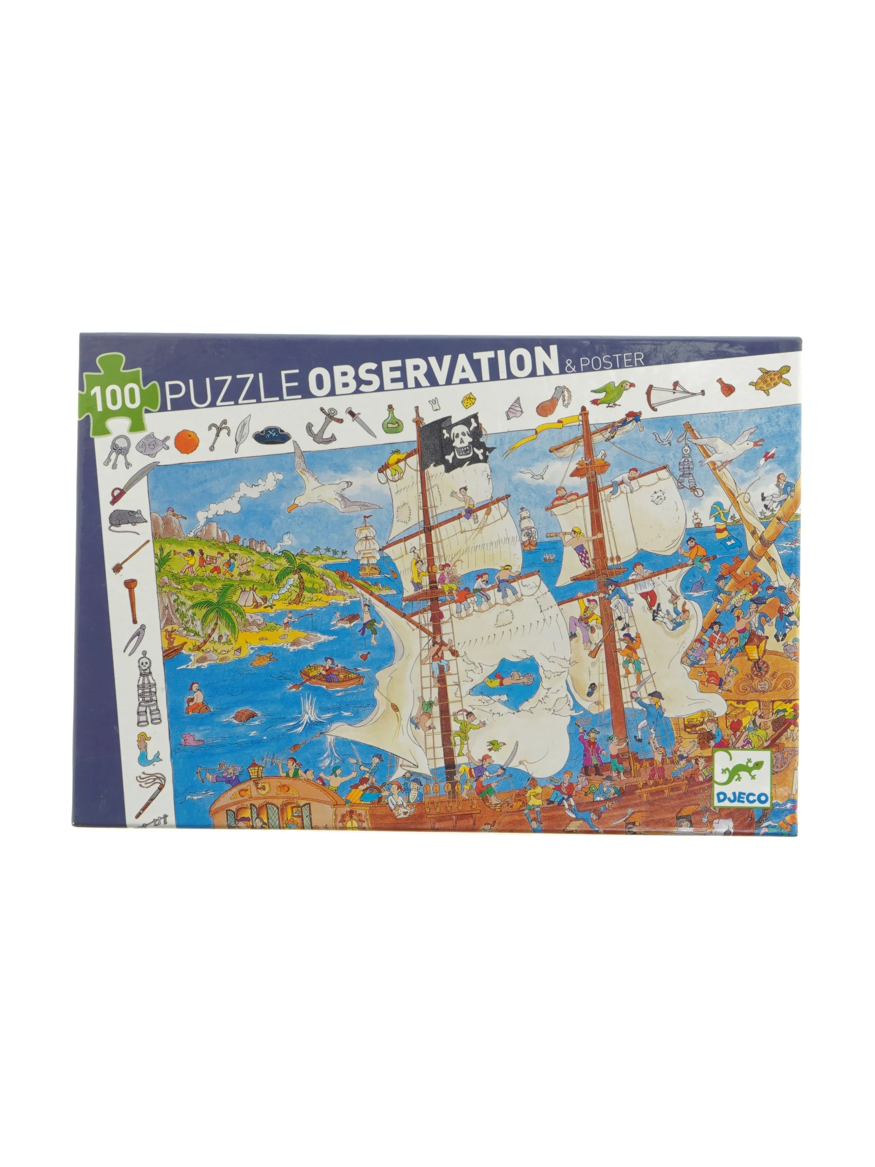 Pirat puslespil 100 brikker fra DJECO (str. 61 x 38 cm)