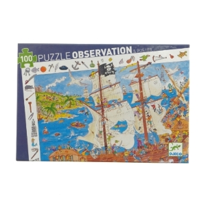 Pirat puslespil 100 brikker fra DJECO (str. 61 x 38 cm)