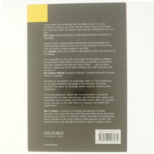 Knowledge assets : securing competitive advantage in the information economy af Max H. Boisot (Bog)