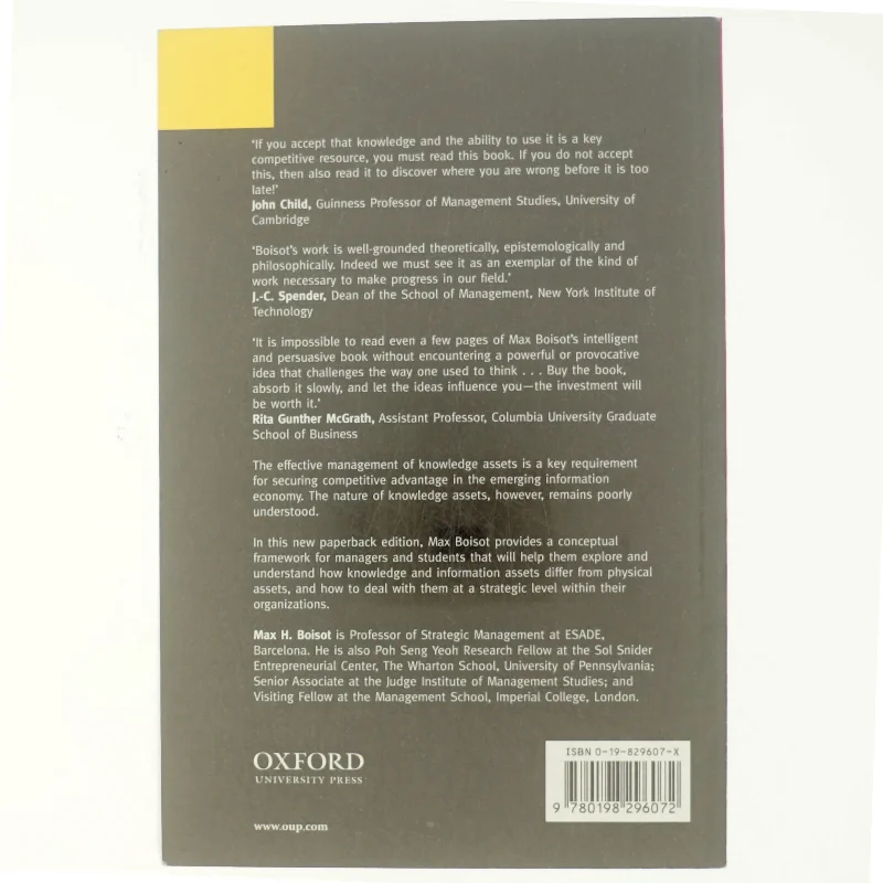 Knowledge assets : securing competitive advantage in the information economy af Max H. Boisot (Bog)