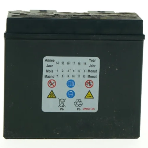 Motorcykelbatteri LP YT12B-BS fra Agm (str. 15 x, 13 x 6 og en halv cm)