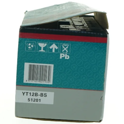 Motorcykelbatteri LP YT12B-BS fra Agm (str. 15 x, 13 x 6 og en halv cm)