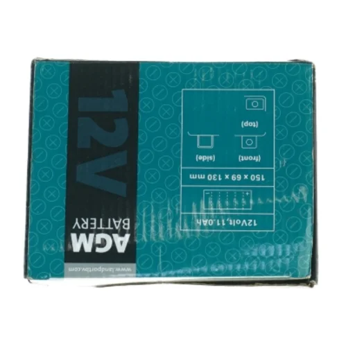 Motorcykelbatteri LP YT12B-BS fra Agm (str. 15 x, 13 x 6 og en halv cm)