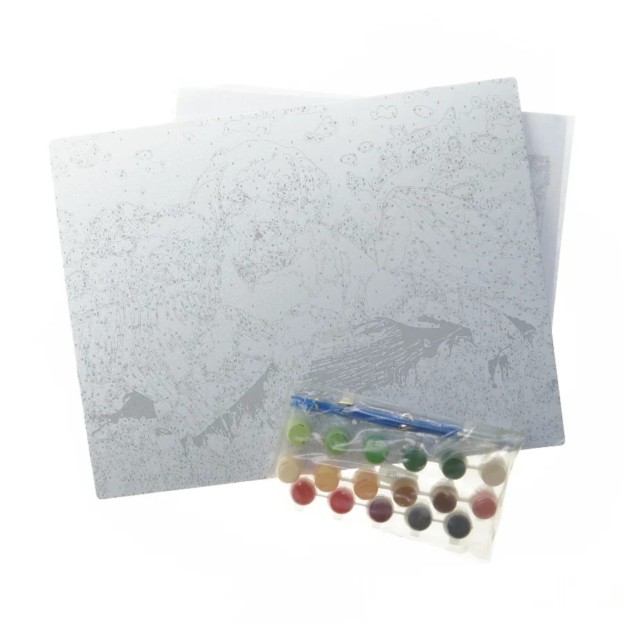 Paint by number sæt med hundemotiv fra Panduro