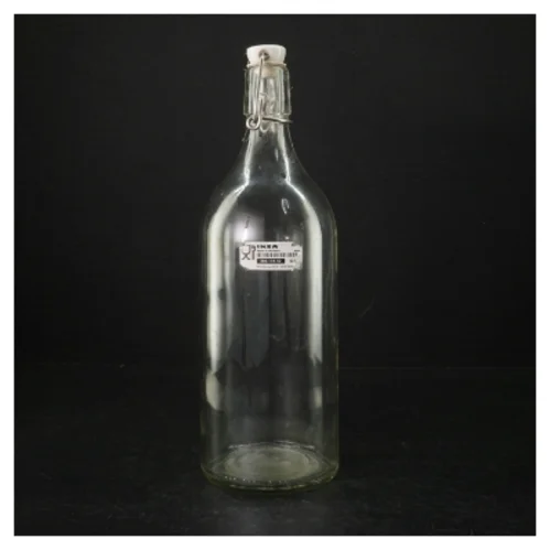 Genbrugsglasflaske med svingtop fra IKEA (str. H. 29 cm. ø 9 cm)