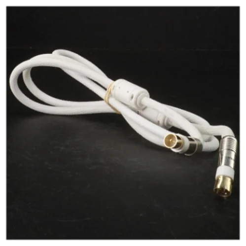 Hvidt kabel med rundt stik (str. 160 cm)