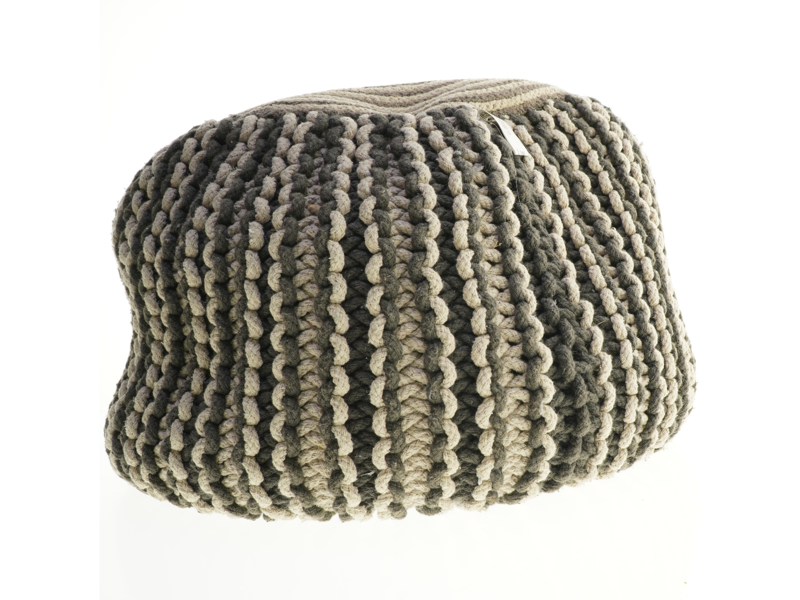 Rund strikket pude (str. 53 x 40 cm)