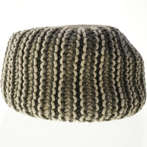 Rund strikket pude (str. 53 x 40 cm)