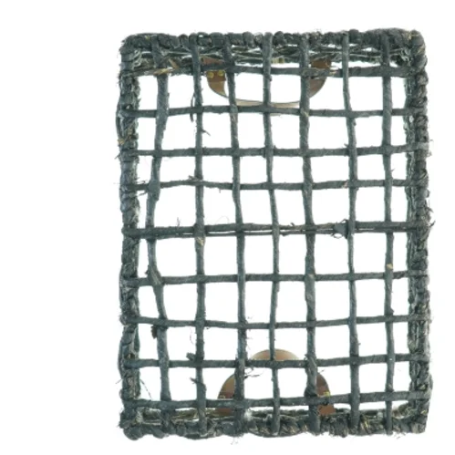 Fletkurv med læderstropper (str. 46 x 37 x, 23 cm)