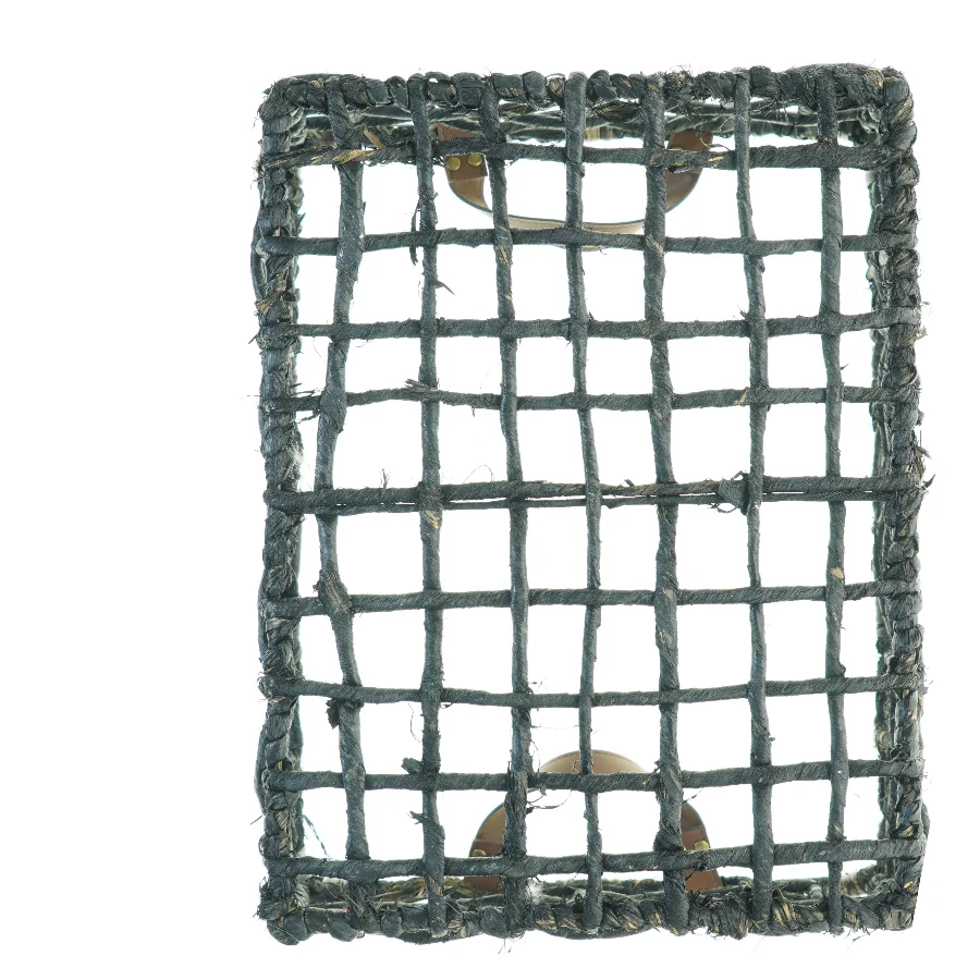 Fletkurv med læderstropper (str. 46 x 37 x, 23 cm)