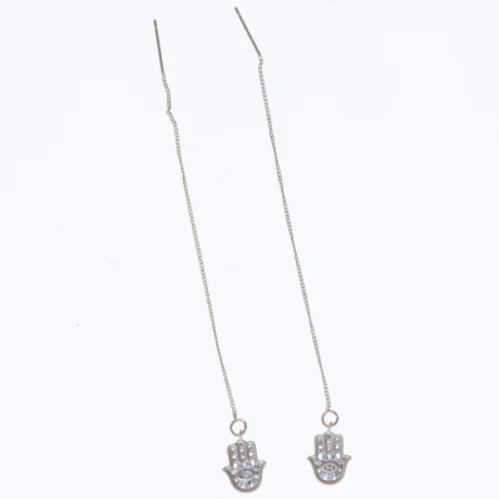 Sæt af lange øreringe med vedhæng (str. 11 cm)