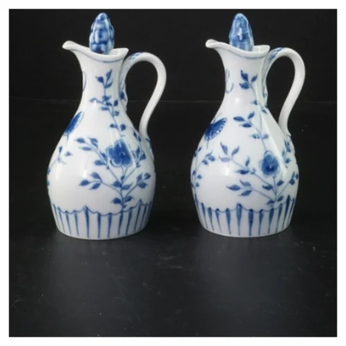 2 stk mussemalet 197/391 oli/eddike kander  Porcelænsflasker med låg fra Royal Copenhagen (str. 15 cm)