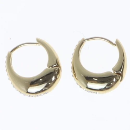 Guldbelagte øreringe med sten (str. Ø 2 cm)