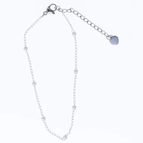 Perlekæde armbånd (str. Ø 9 cm)