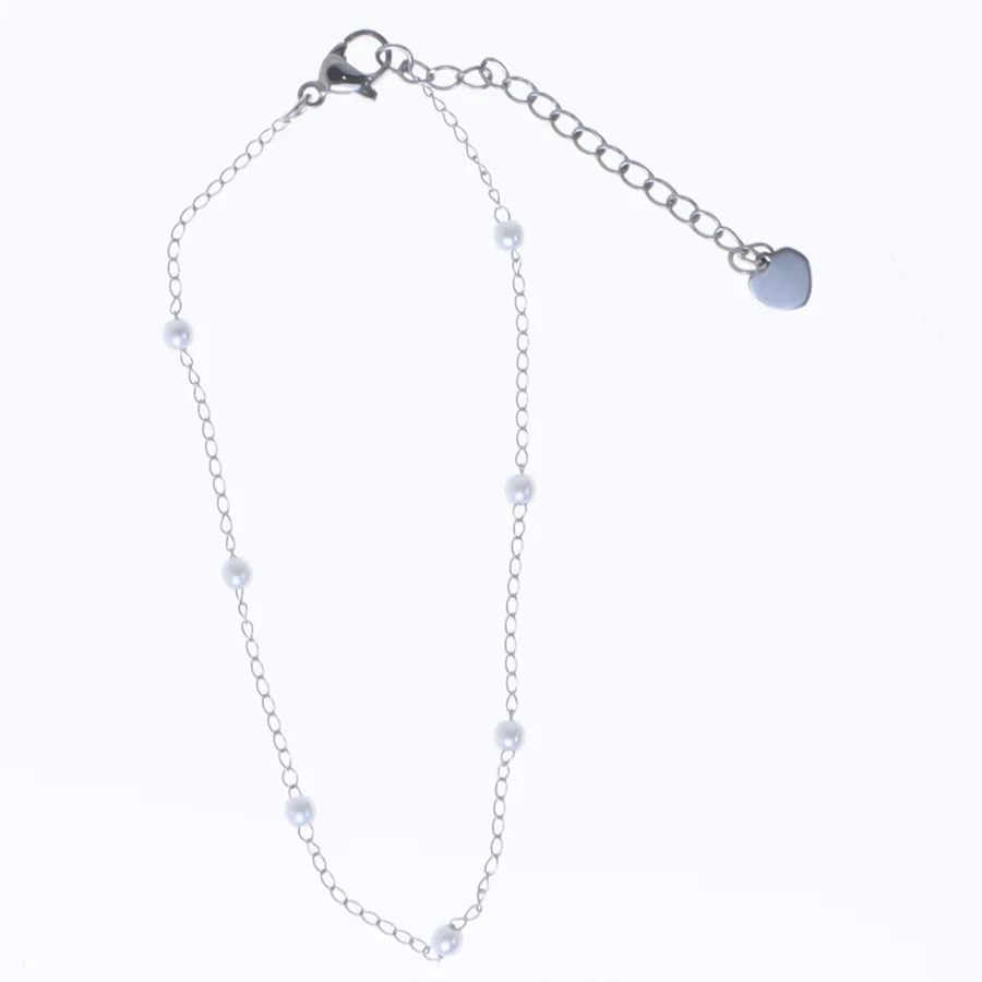 Perlekæde armbånd (str. Ø 9 cm)