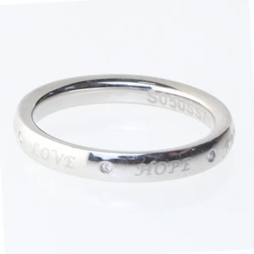 Sølv ring med indgravering (str. 54 mm)