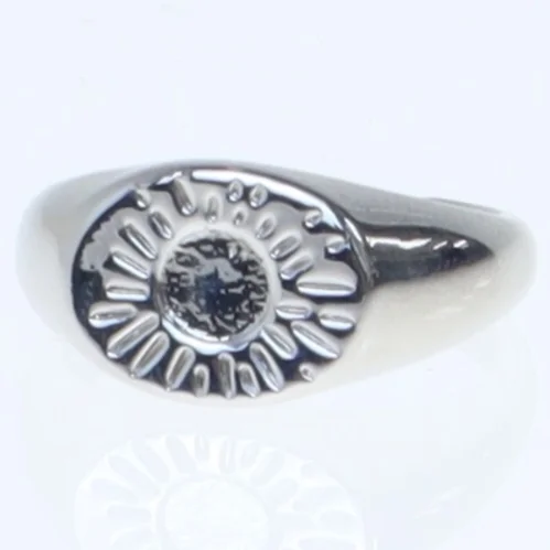 To signetringe med cirkelmønster (str. 52. millimeter. 2 styk)