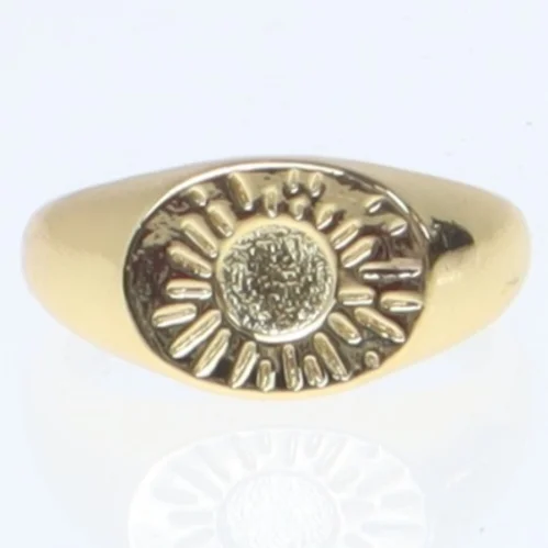 To signetringe med cirkelmønster (str. 52. millimeter. 2 styk)