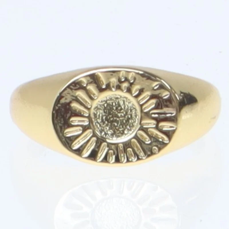 To signetringe med cirkelmønster (str. 52. millimeter. 2 styk)