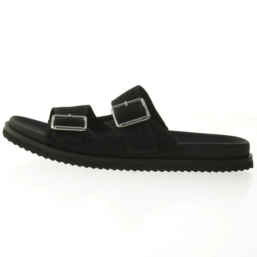 Sorte slippers med spænder fra Vivala (str. Længde, 28 cm)