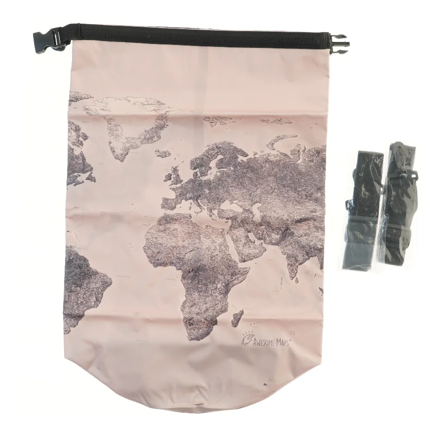 Vandtæt rygsæk med verdenskort design fra Awesome Maps (str. 60x40 cm)