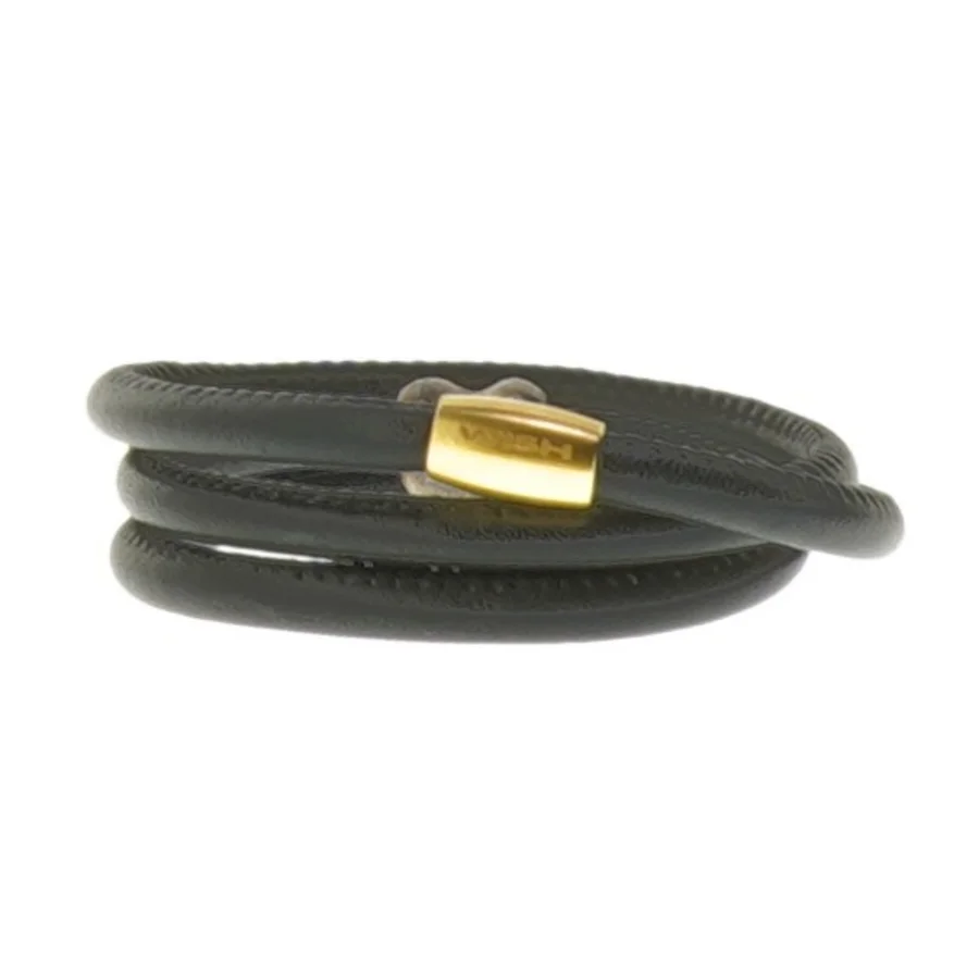 Sort læderarmbånd fra Christina Watches(str. Ø 5,5 cm)