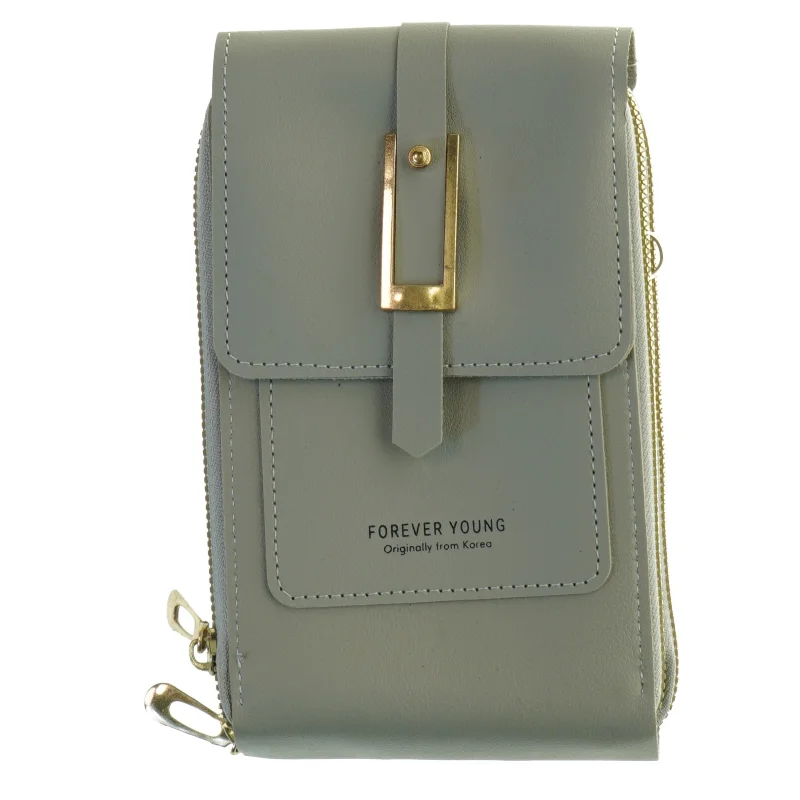 Gråt mobilpung fra Forever Young (str. 19x12 cm)