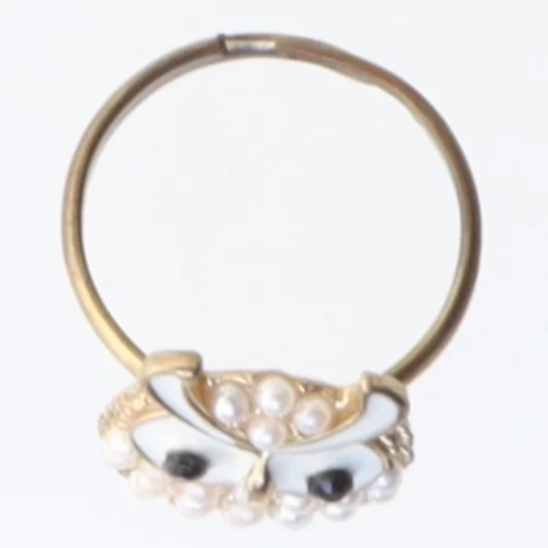 Ugle ring med perler (str. 54 mm)