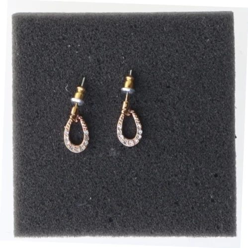 Guldøreringe med klare sten (str. 25 mm)