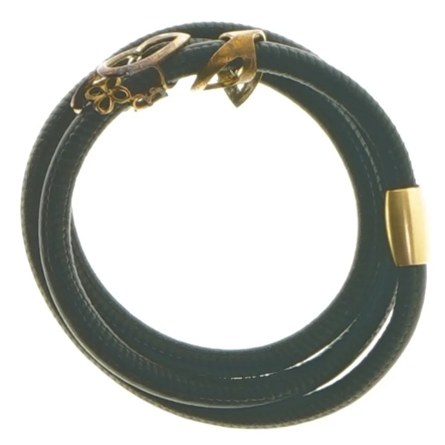 Sort læderarmbånd med guld detaljer fra Christina Watches (str. Ø 5,5 cm)