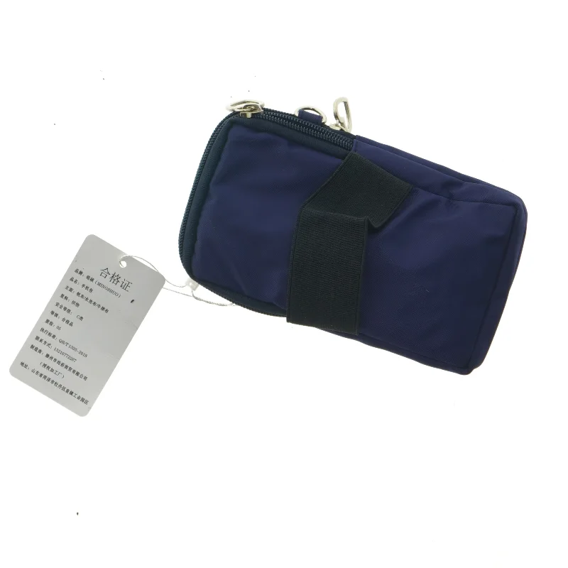 Blå taske med hjerte lynlåse og rem fra Mingshuo (str. 18x11 cm)