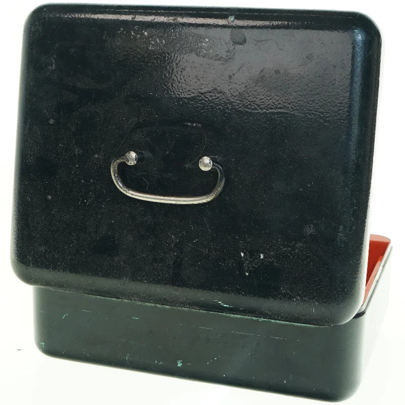 Sort pengekasse med nøgle (str. 25 x 20 cm)