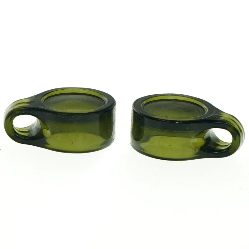 Grønne glaslysestager (str. 7 cm i diameter)