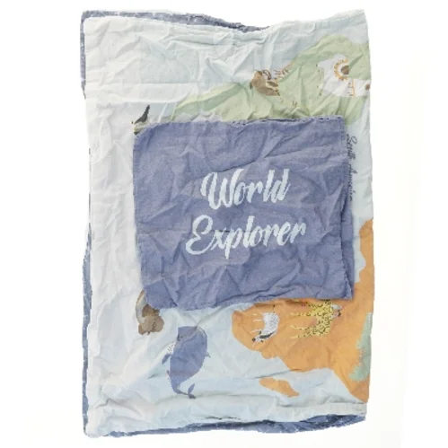 Sengetøj med verdenskort (str. pude 40x45, dyne 95x130 cm)