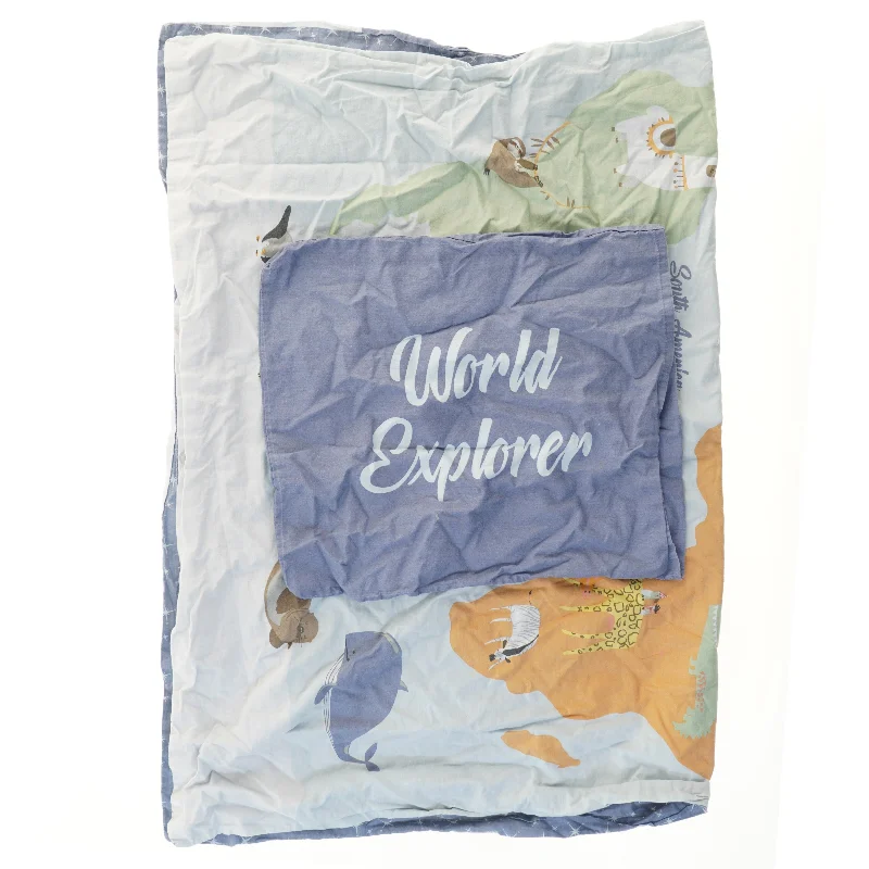 Sengetøj med verdenskort (str. pude 40x45, dyne 95x130 cm)