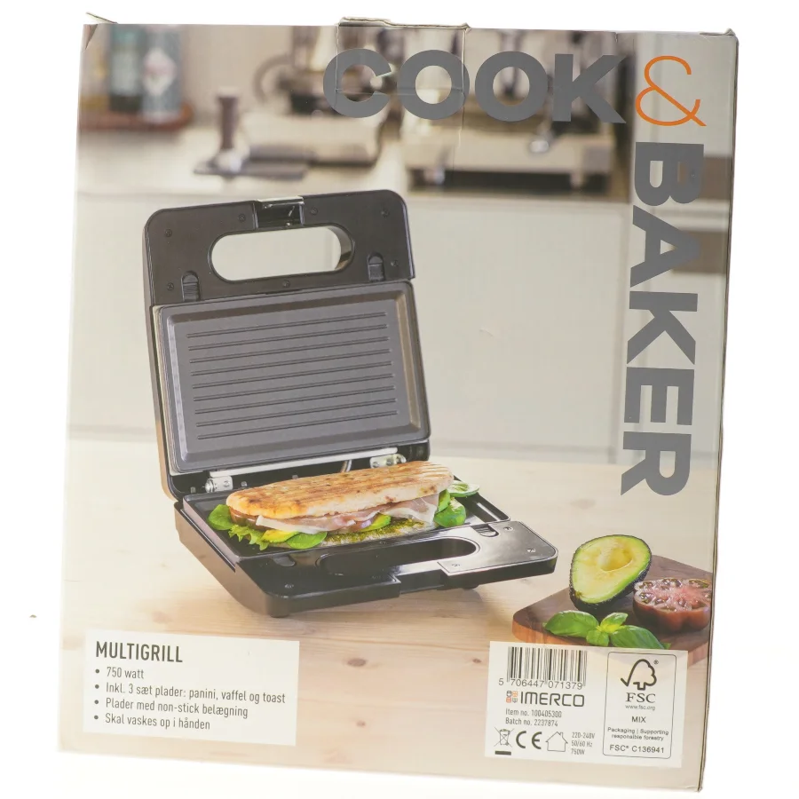 Multigrill med 3 plader fra Cook and Baker