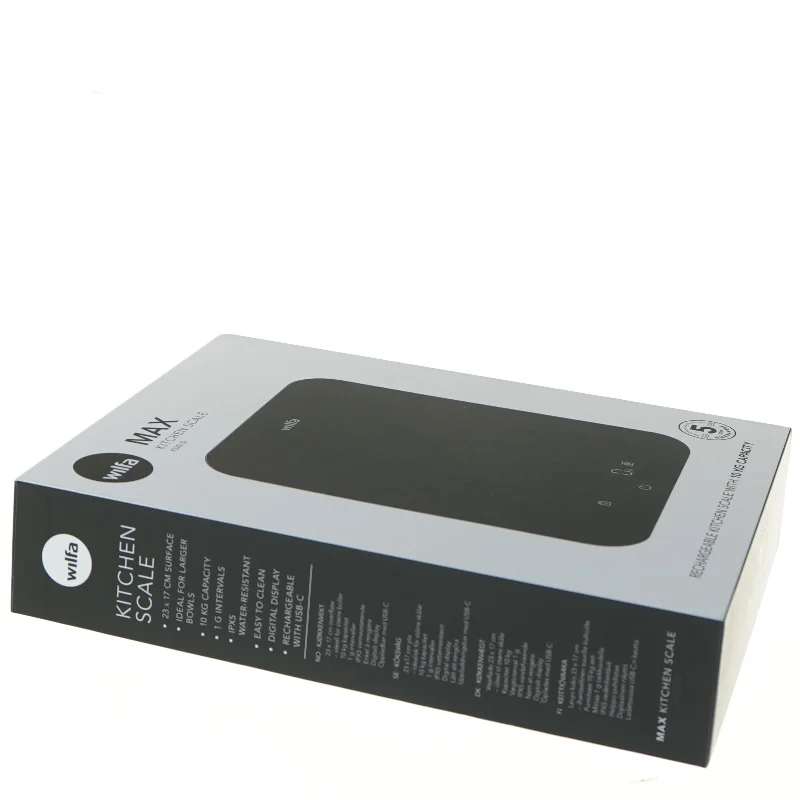 Genopladelig køkkenvægt fra Wilfa (str. 23x17 cm)