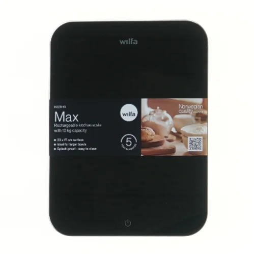 Genopladelig køkkenvægt fra Wilfa (str. 23x17 cm)
