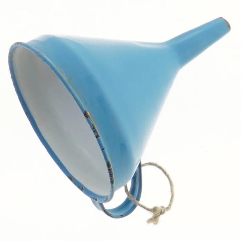 Blå tragt med hank (str. Ø 11 cm længde 13,5 cm)