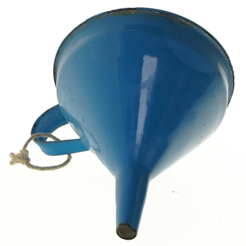 Blå tragt med hank (str. Ø 11 cm længde 13,5 cm)