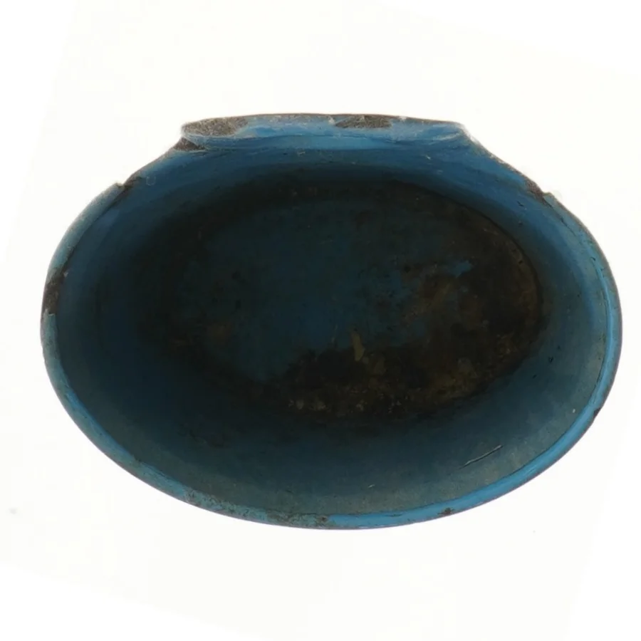 Blå sæbeholder i emalje (str. 20x16 cm)