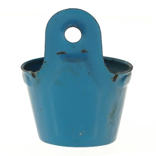 Blå sæbeholder i emalje (str. 20x16 cm)