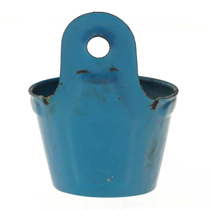 Blå sæbeholder i emalje (str. 20x16 cm)