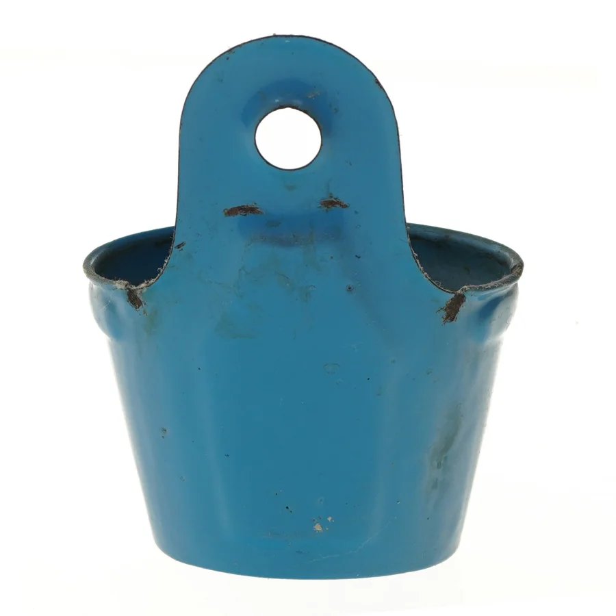 Blå sæbeholder i emalje (str. 20x16 cm)