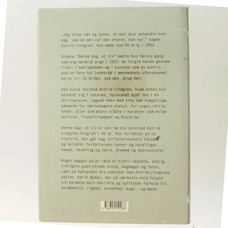Denne dag, et liv : en Astrid Lindgren-biografi af Jens Andersen (f. 1955) (Bog)