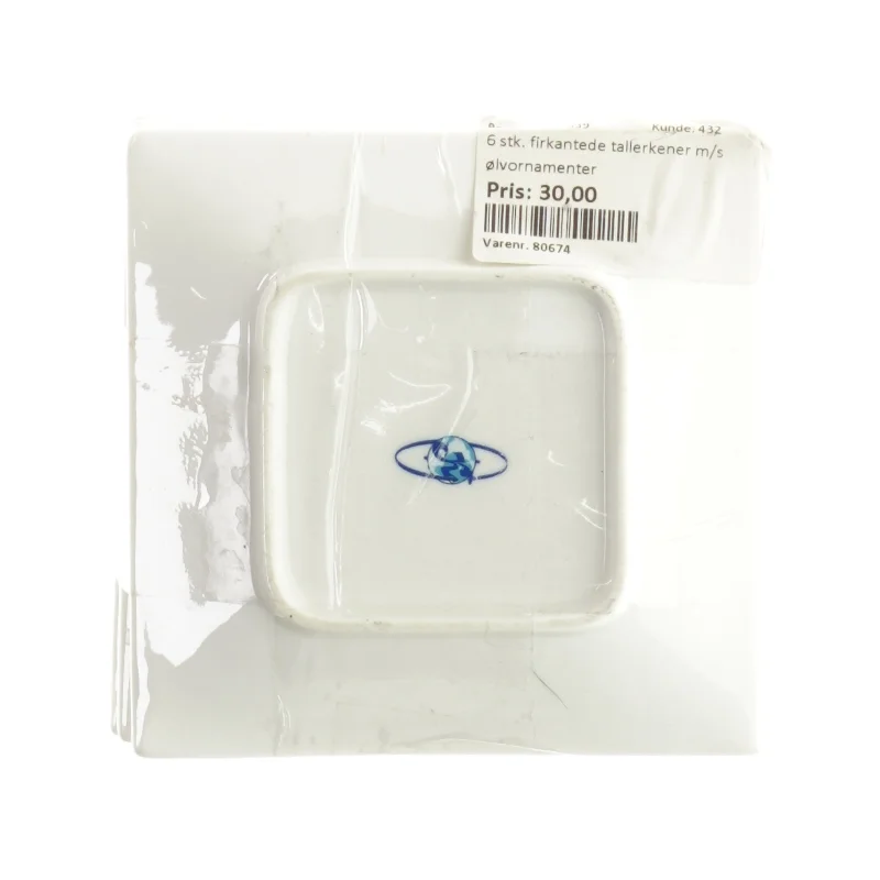 Firkantede tallerkner (6 stk) (str. 12x12 cm)