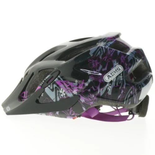 Cykelhjelm med blomstermotiv fra Abus (str. 28 cm)