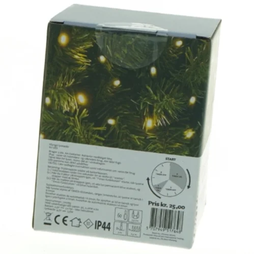 Klynge lyskæde med 60 LED (str. 12 x, 9 x 6 cm)