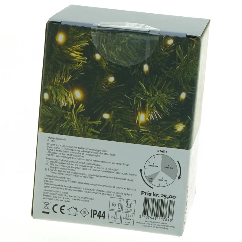 Klynge lyskæde med 60 LED (str. 12 x, 9 x 6 cm)